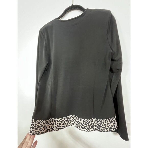 Chicos Cheetah Print Animal Stud Y2k Cardigan Blazer blouse 1 Top M 6 8 - Picture 9 of 10